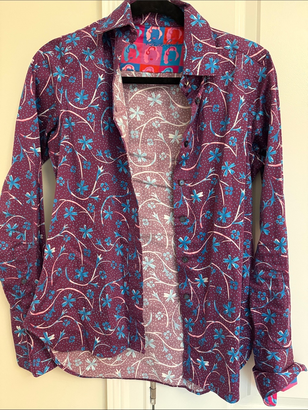 Robert graham Floral Button-Up Shirt with Blue Accents
